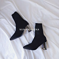 實拍秋冬新款尖頭彈力襪靴【S3756】MINANA