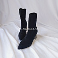 實拍秋冬新款尖頭彈力襪靴【S3756】MINANA_5