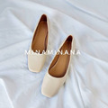實拍純色方頭低跟鞋【S3801】MINANA