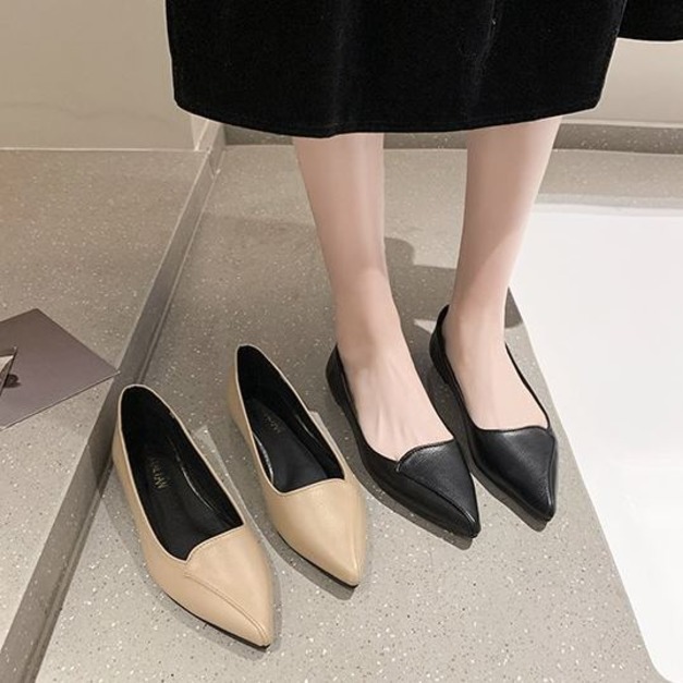 尖頭淺口低跟鞋【S4146】MINANA