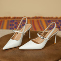 尖頭細跟包頭後空高跟涼鞋【S4179】MINANA_9
