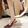 金屬跟漆皮尖頭高跟涼鞋 【S4208】MINANA_12