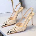 金屬尖頭鏤空編織高跟涼鞋【S4242】MINANA_16