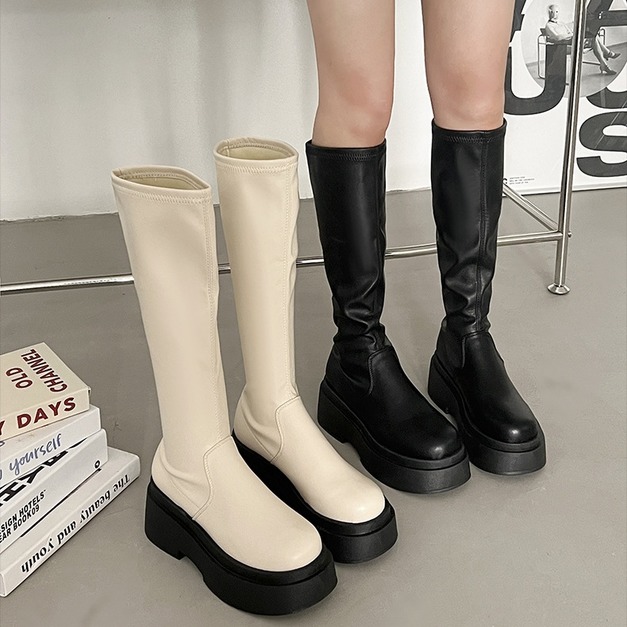不過膝百搭厚底長靴【S4278】MINANA