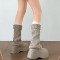 厚底增高彈力中筒襪靴【S4277】MINANA_5