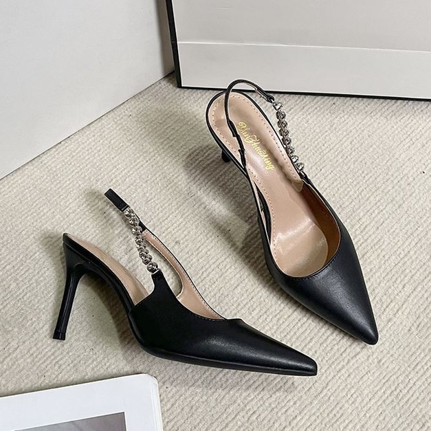 5折✦水鑽鍊條尖頭高跟涼鞋 【S4202】MINANA