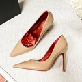 水鑽紅底細跟尖頭高跟鞋 【S4294】MINANA_11