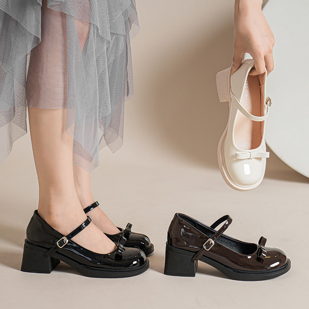復古厚底蝴蝶結粗跟瑪麗珍高跟鞋 【S4299】MINANA
