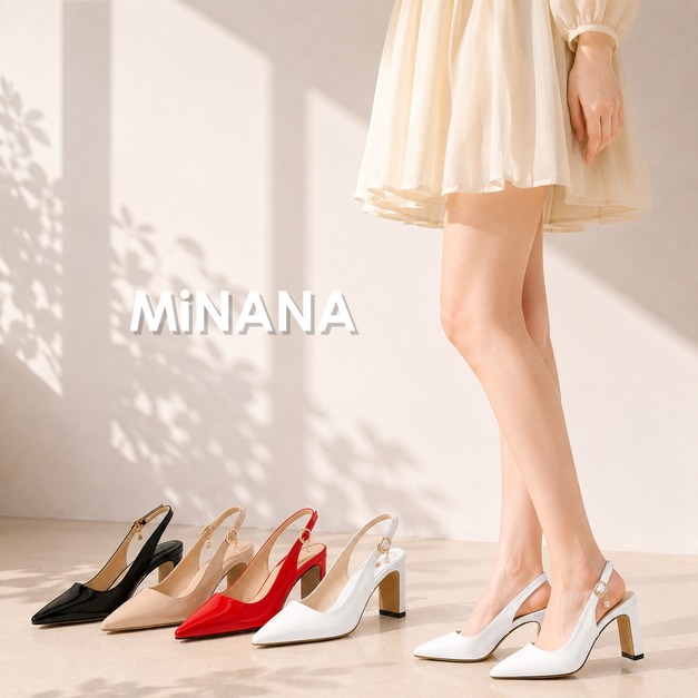 大尺碼漆皮尖頭高跟涼鞋【S4227】MINANA