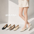 純色方頭低跟鞋【S3801】MINANA