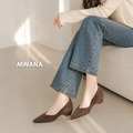尖頭淺口絨面內增高跟鞋【S4258】MINANA_2
