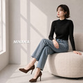 防水台尖頭絨面高跟鞋【S4213】MINANA_1