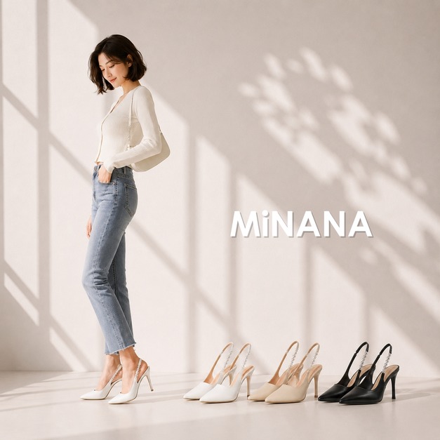 水鑽鍊條尖頭高跟涼鞋 【S4202】MINANA