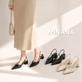 氣質感漆皮尖頭高跟涼鞋【S4241】MINANA