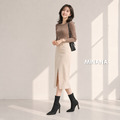 秋冬黑色絨面顯瘦尖頭短靴【S4280】MINANA_1