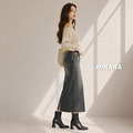 後拉鍊方頭粗跟短靴【S4288】MINANA_5