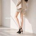 金屬鍊後絆帶尖頭高跟涼鞋【S4141】MINANA_4