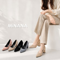 熱銷☘︎實拍大尺碼絨面尖頭高跟鞋【S2995】MINANA