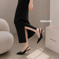 尖頭絨面高跟涼鞋【S4093】MINANA_3