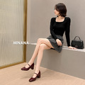 方頭淺口瑪莉珍高跟鞋【S4049】MINANA_1