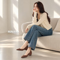 尖頭淺口絨面內增高跟鞋【S4258】MINANA_1