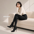 尖頭絨面側拉鏈高跟短靴【S4270】MINANA_3