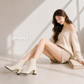 後拉鍊方頭粗跟短靴【S4288】MINANA_6