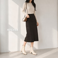 皮面尖頭粗跟後拉鏈短靴【S4272】MINANA_9