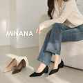 尖頭淺口絨面內增高跟鞋【S4258】MINANA