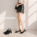 百搭黑色尖頭高跟涼鞋【S4162】MINANA