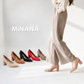 熱銷☘︎實拍絨面粗跟尖頭高跟鞋【S2014】MINANA