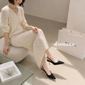 尖頭絨面高跟涼鞋【S4093】MINANA_8