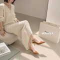 尖頭絨面高跟涼鞋【S4093】MINANA_9