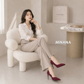 絨面淺口側空高跟鞋【S0488】MINANA_2