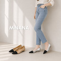 雙色淺口小貓跟尖頭低跟鞋 【S4304】MINANA