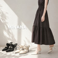 大尺碼細跟尖頭半拖鞋【S4310】MINANA
