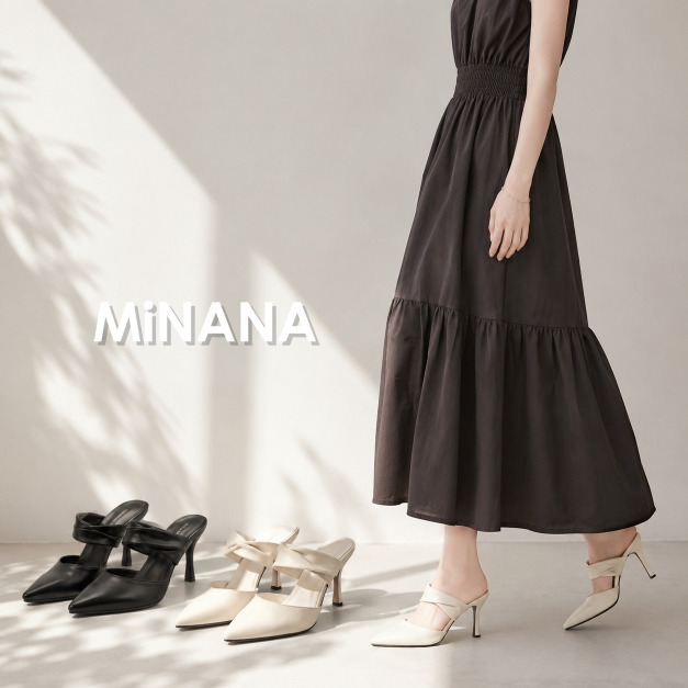大尺碼細跟尖頭半拖鞋【S4310】MINANA