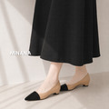 雙色淺口小貓跟尖頭低跟鞋 【S4304】MINANA_3