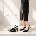 帕納紋尖頭高跟涼鞋【S4312】MINANA