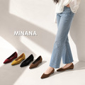 絨面淺口尖頭低跟鞋【S4313】MINANA