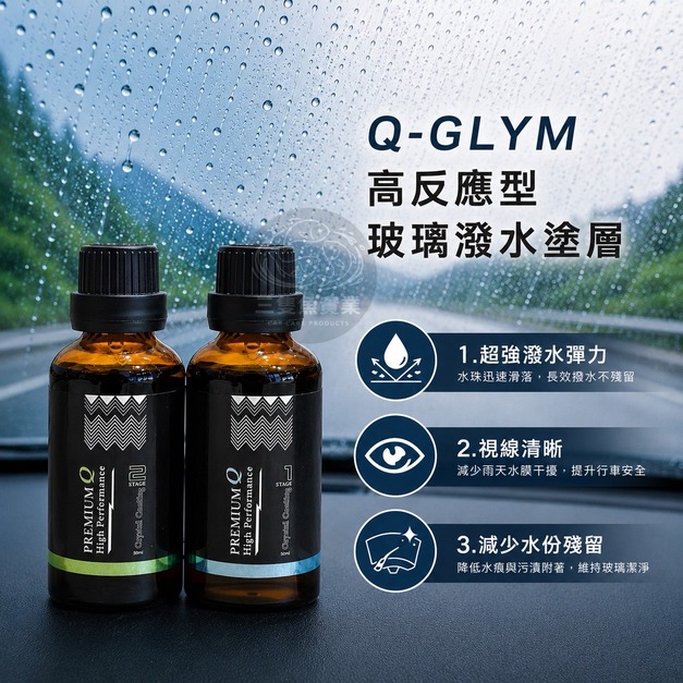 高反應型玻璃潑水塗層