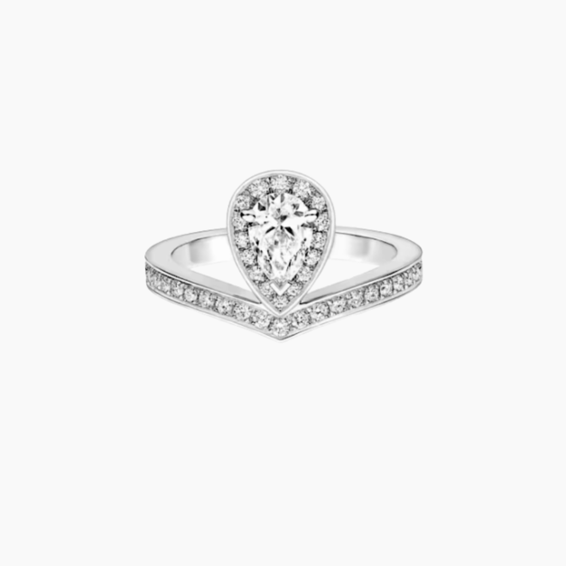 Pear Halo 鑽石戒指 V
