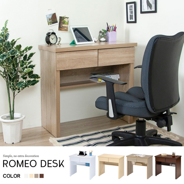 木心板簡約二抽書桌(橡木/雪松/灰橡)