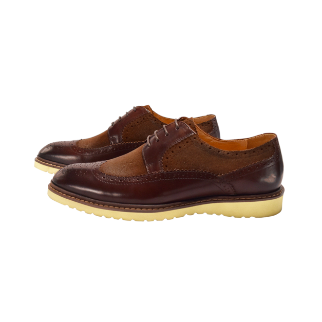 LAIO 雕花拼接德比皮鞋 -焦糖