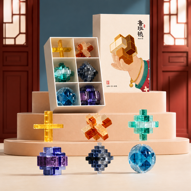 Burr Puzzle 魯班鎖不插電益智玩具｜無釘無膠立體解構 3&ndash;6 歲專注力訓練