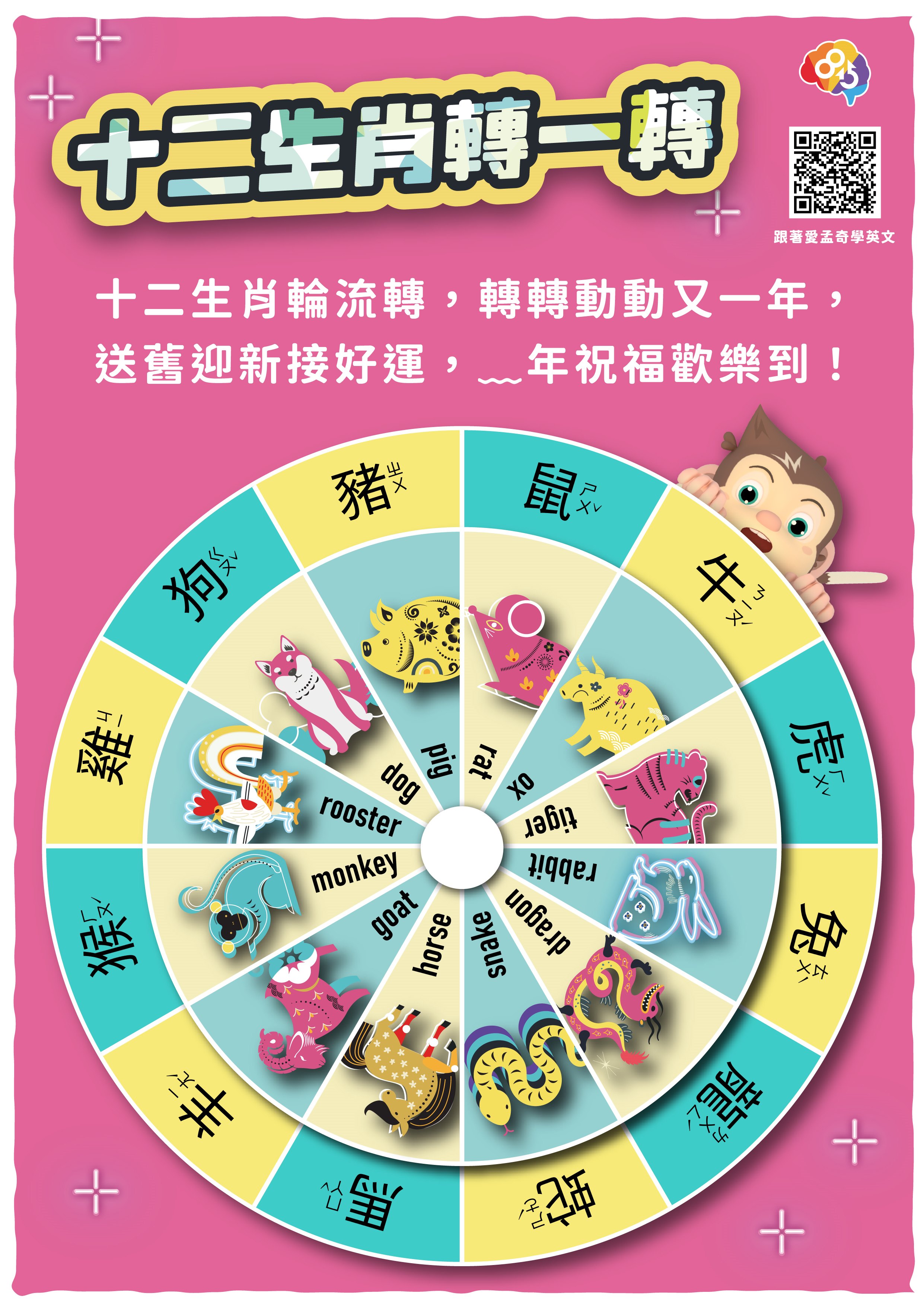 【學習單免費索取下載】十二生肖轉一轉！好運龍總來