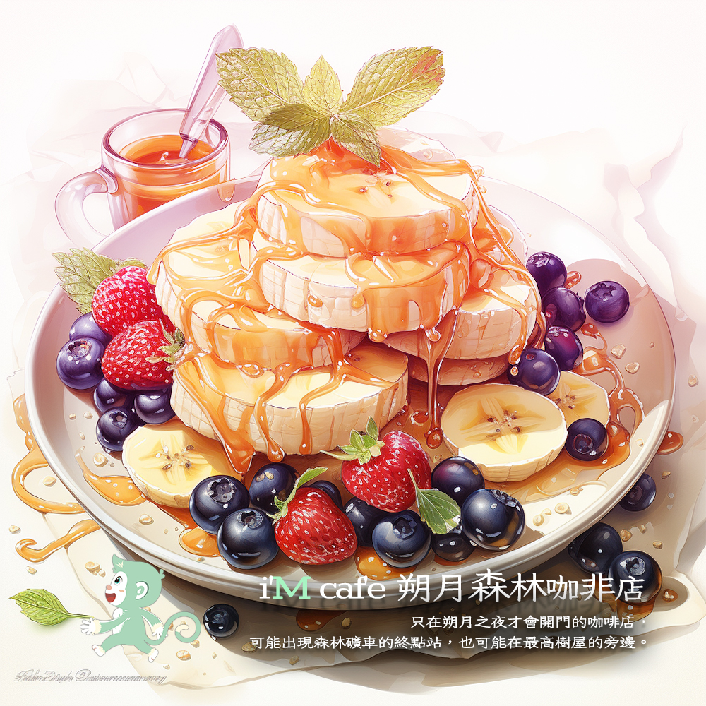 香蕉鬆餅｜i'M caf'e 朔月森林咖非店｜#專為孩子設計的故事小課