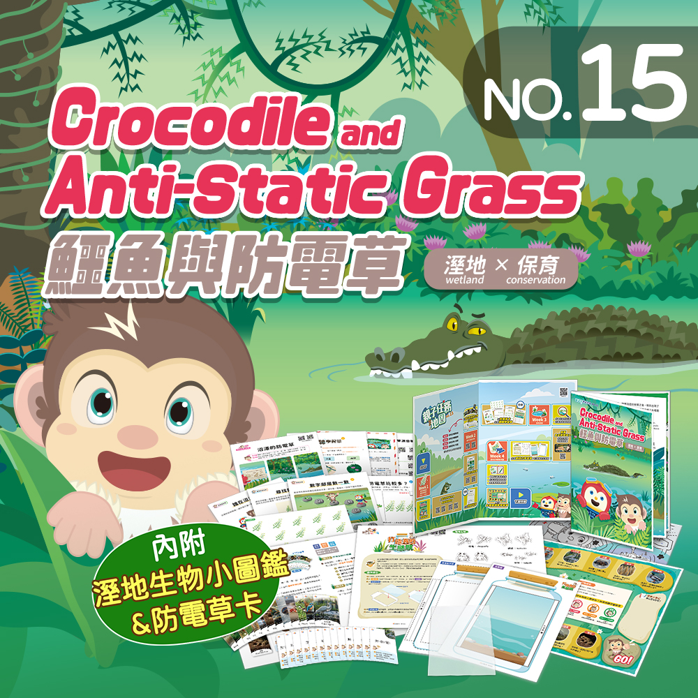 NO.15_鱷魚與防電草｜相鄰數、比較多少、分辨裡外、辨認圖形排列方向、創作我的生態瓶