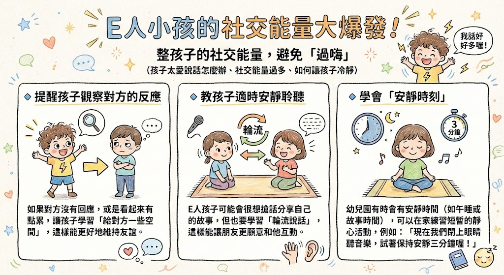 人小孩的社交能量大爆發！  整孩子的社交能量，避免「過嗨」  （孩子太愛說話怎麼辦、社交能量過多、如何讓孩子冷靜）