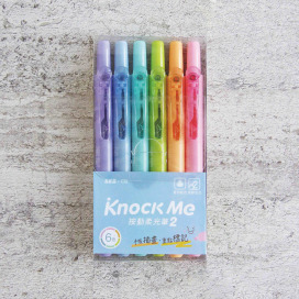 IK-2501A 按動柔光筆 6入6色【4mm / 斜頭】